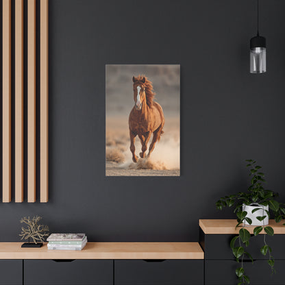 Running Chestnut Stallion Power Wall Art & Canvas Print