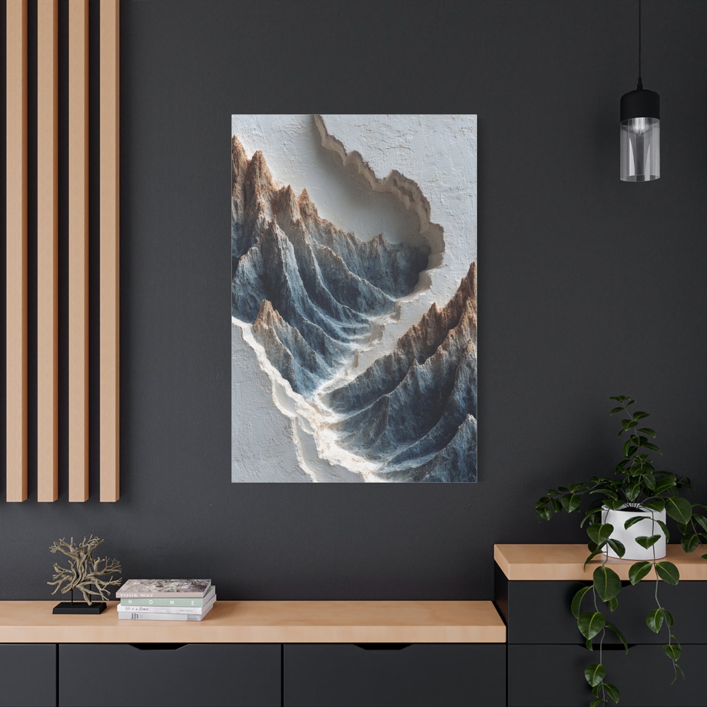 Sculpted Topographic Mountain Relief Wall Art & Canvas Print