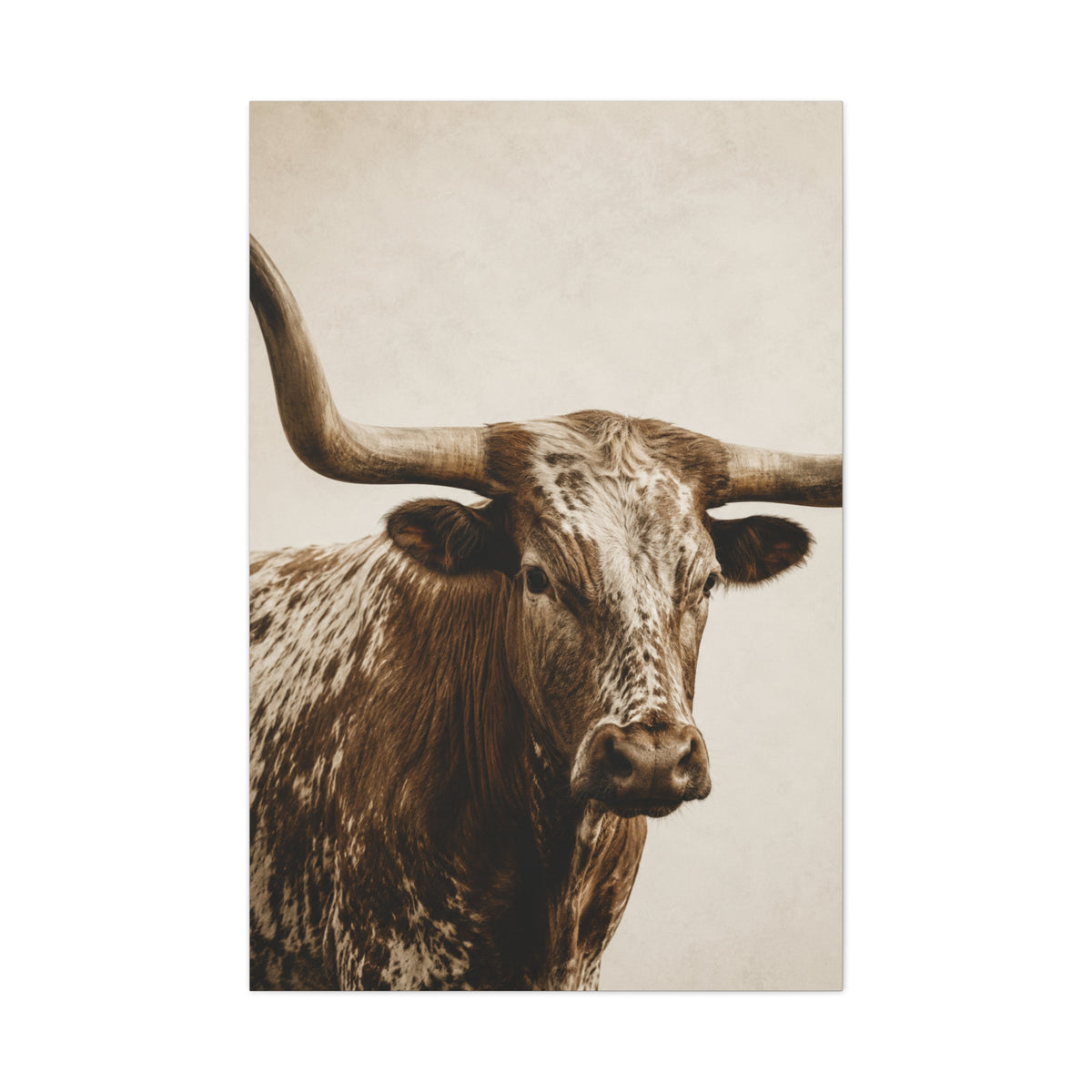 Texas Longhorn Heritage Portrait Wall Art & Canvas Print