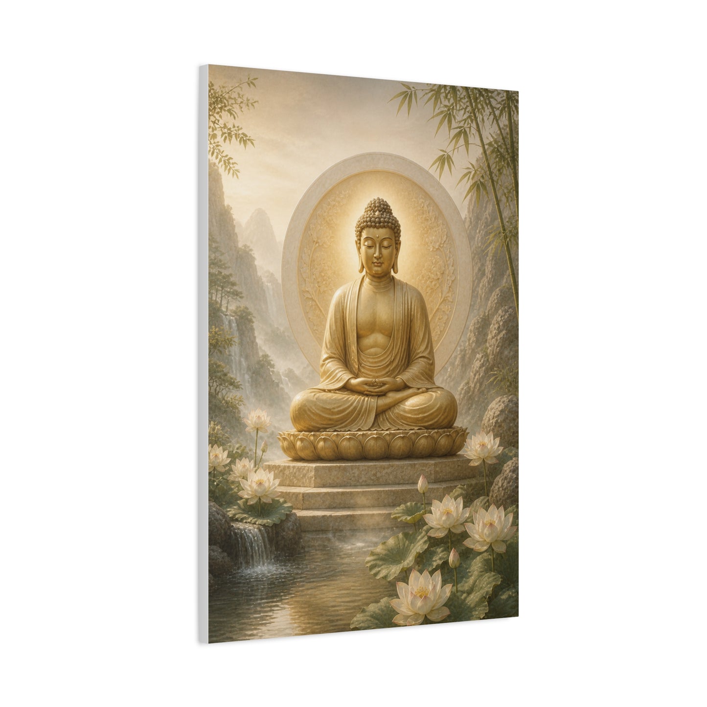 Golden Buddha Meditation Wall Art & Canvas Print
