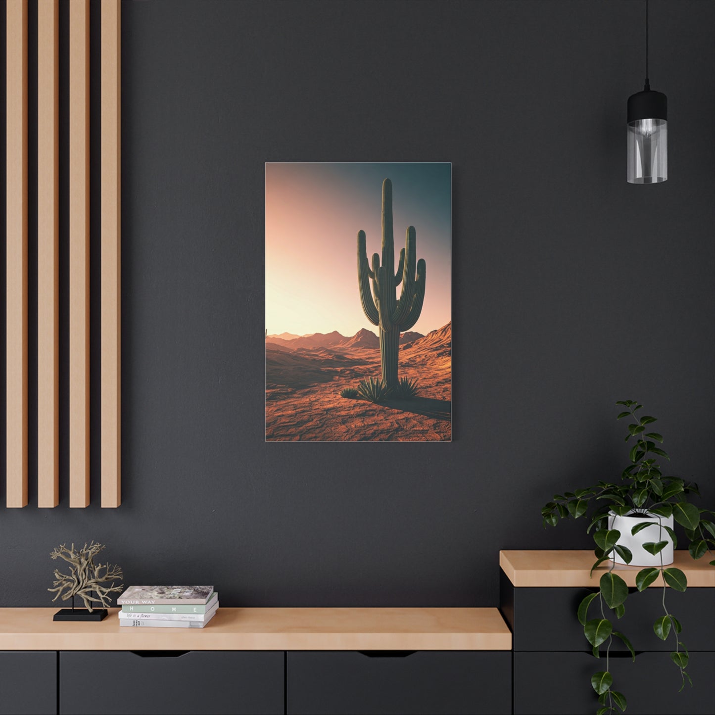 Golden Desert Saguaro Horizon Wall Art & Canvas Prints