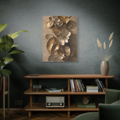 Brass and Ceramic Floral Relief Wall Art & Canvas Print
