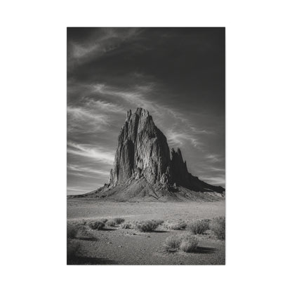 Desert Monolith Black and White Southwest Wall Art & Canvas Print