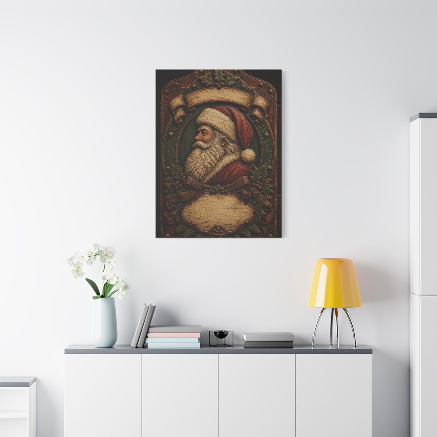 Heirloom Santa Wooden Plaque Wall Art & Canvas Print