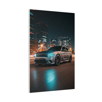 Dodge Charger Hellcat Downtown Night Streets Wall Art & Canvas Prints