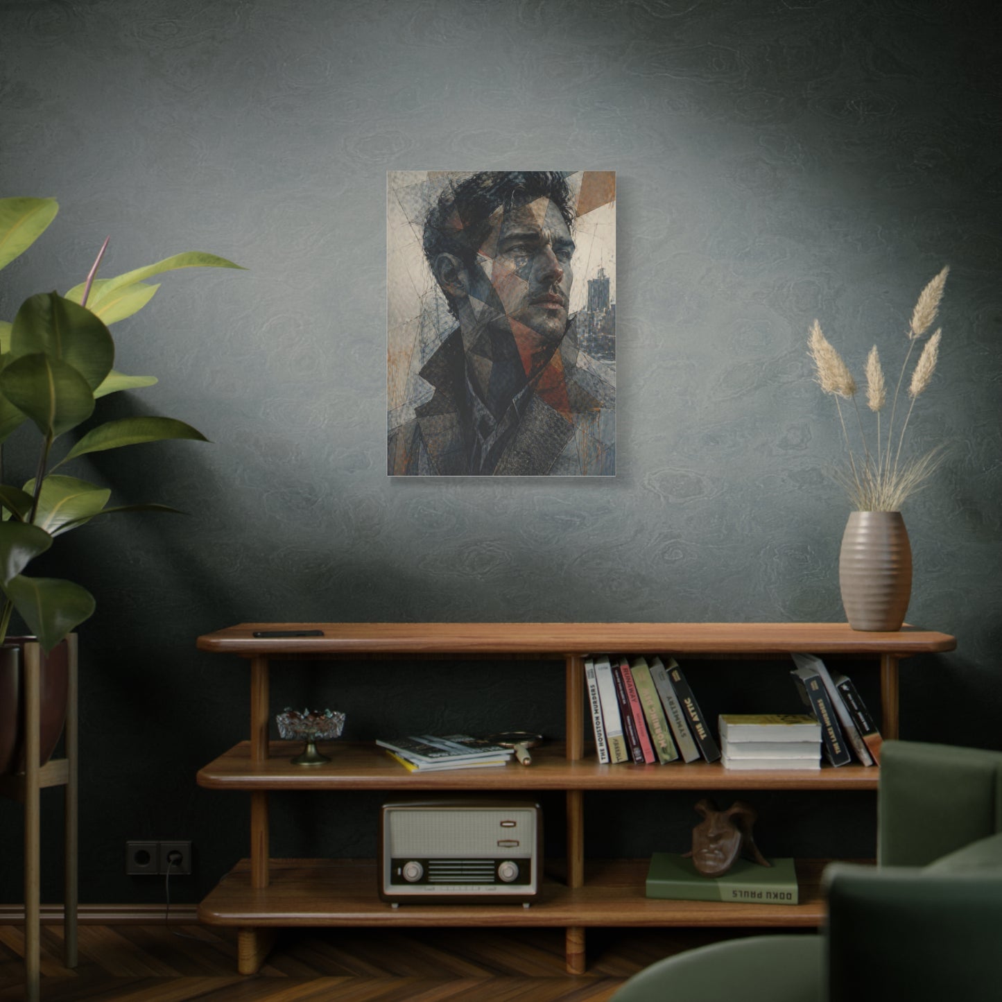 Fragmented Modern Male Portrait Wall Art & Canvas Print