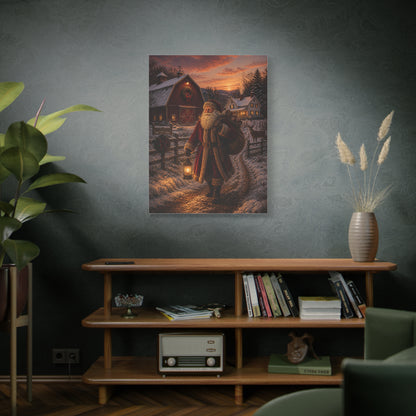 Rustic Farmhouse Santa at Dusk Wall Art & Canvas Print