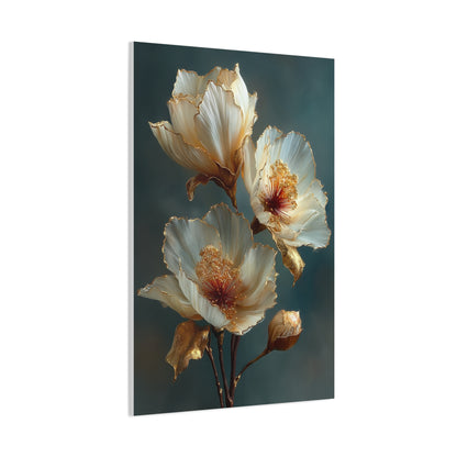 Gold-Edged Floral Elegance Wall Art & Canvas Print