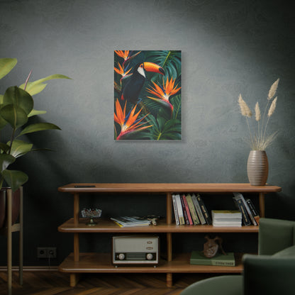 Tropical Toucan & Bird of Paradise Luxe Jungle Tropical Wall Art & Canvas Print
