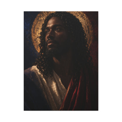 Christ with Golden Halo Contemporary Portrait Wall Art & Canvas Print