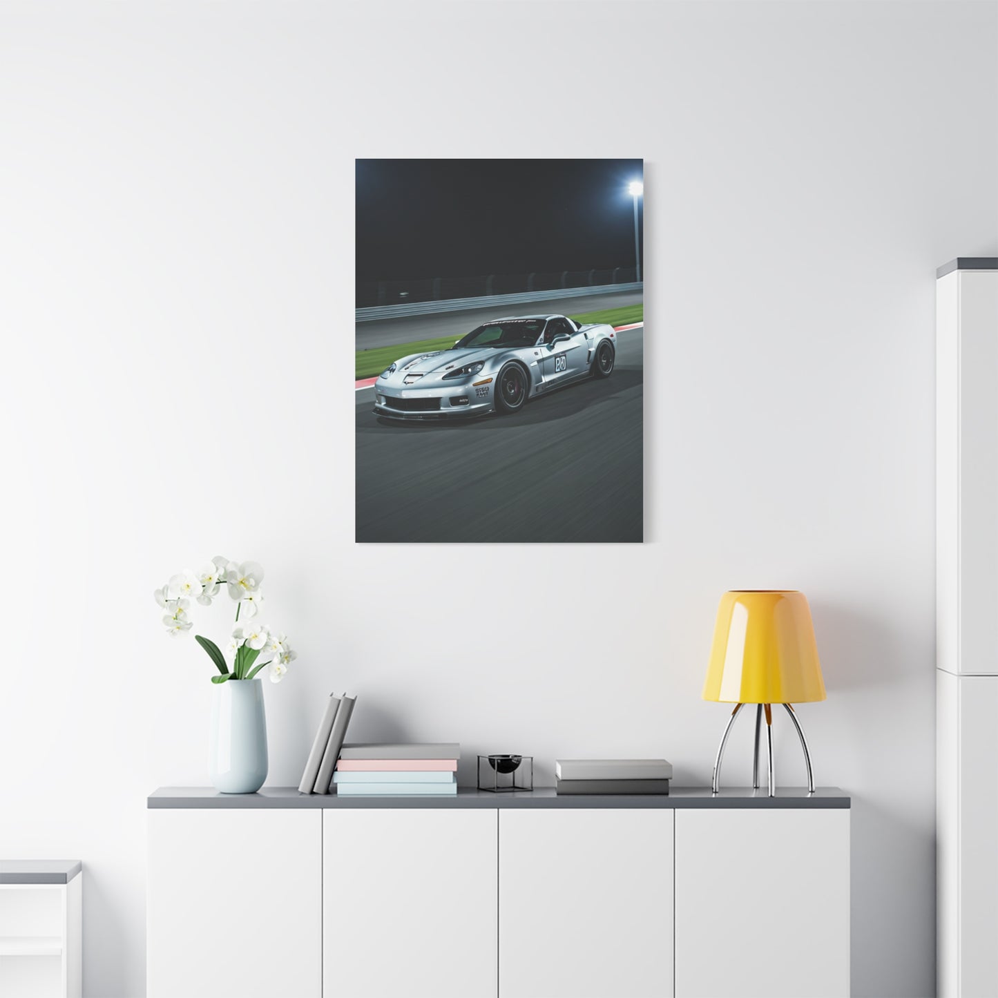 2013 Chevrolet Corvette C6 Z06 Night Race Scene Wall Art & Canvas Prints