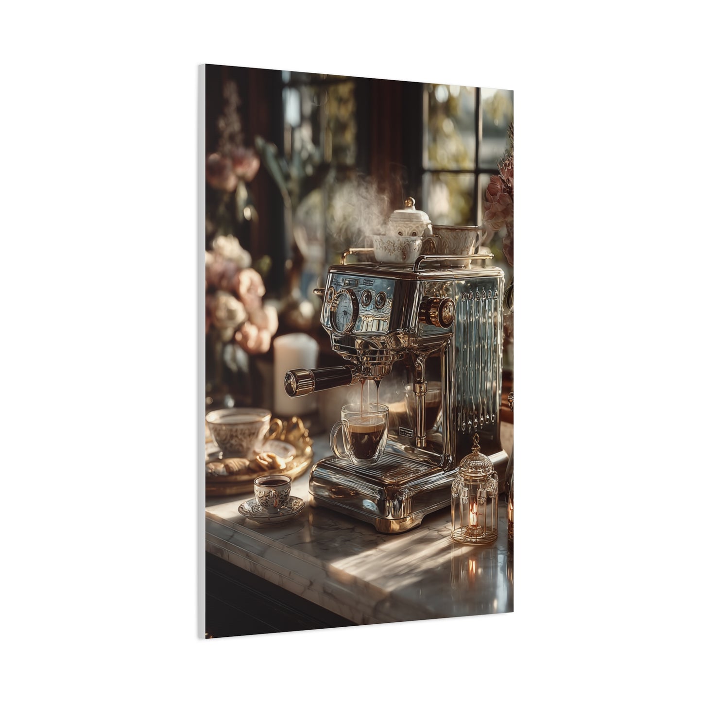 Luxury Espresso Machine Café Scene Wall Art & Canvas Print
