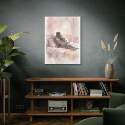 Abstract Bedroom Silhouette Romance Wall Art & Canvas Print
