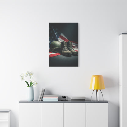 Battlefield Helmet and Boots Tribute Wall Art & Canvas Prints.