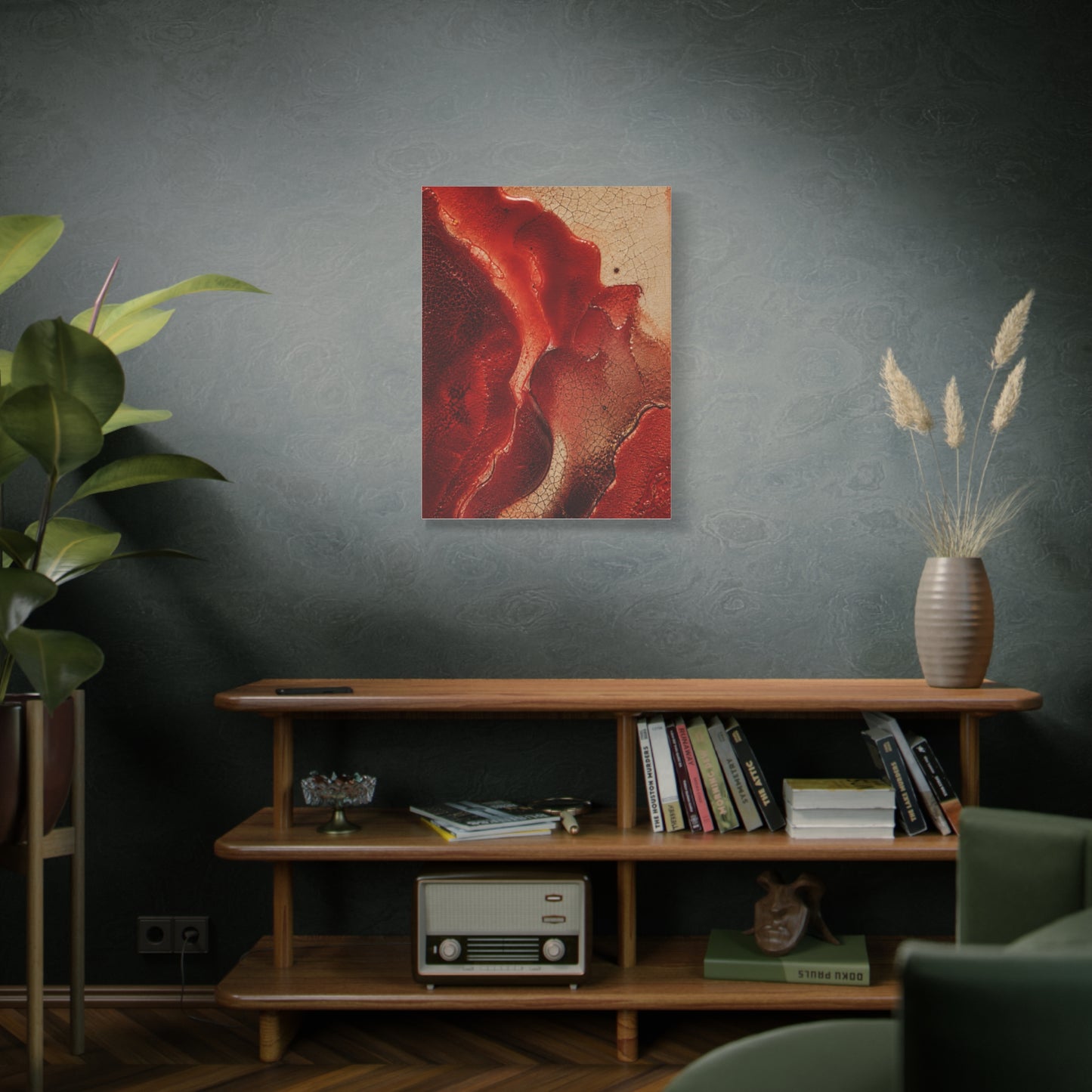 Red Ceramic Glaze Texture Wall Art & Canvas Print