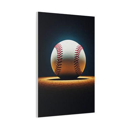 Baseball Ball on Field Spotlight Wall Art & Canvas Prints