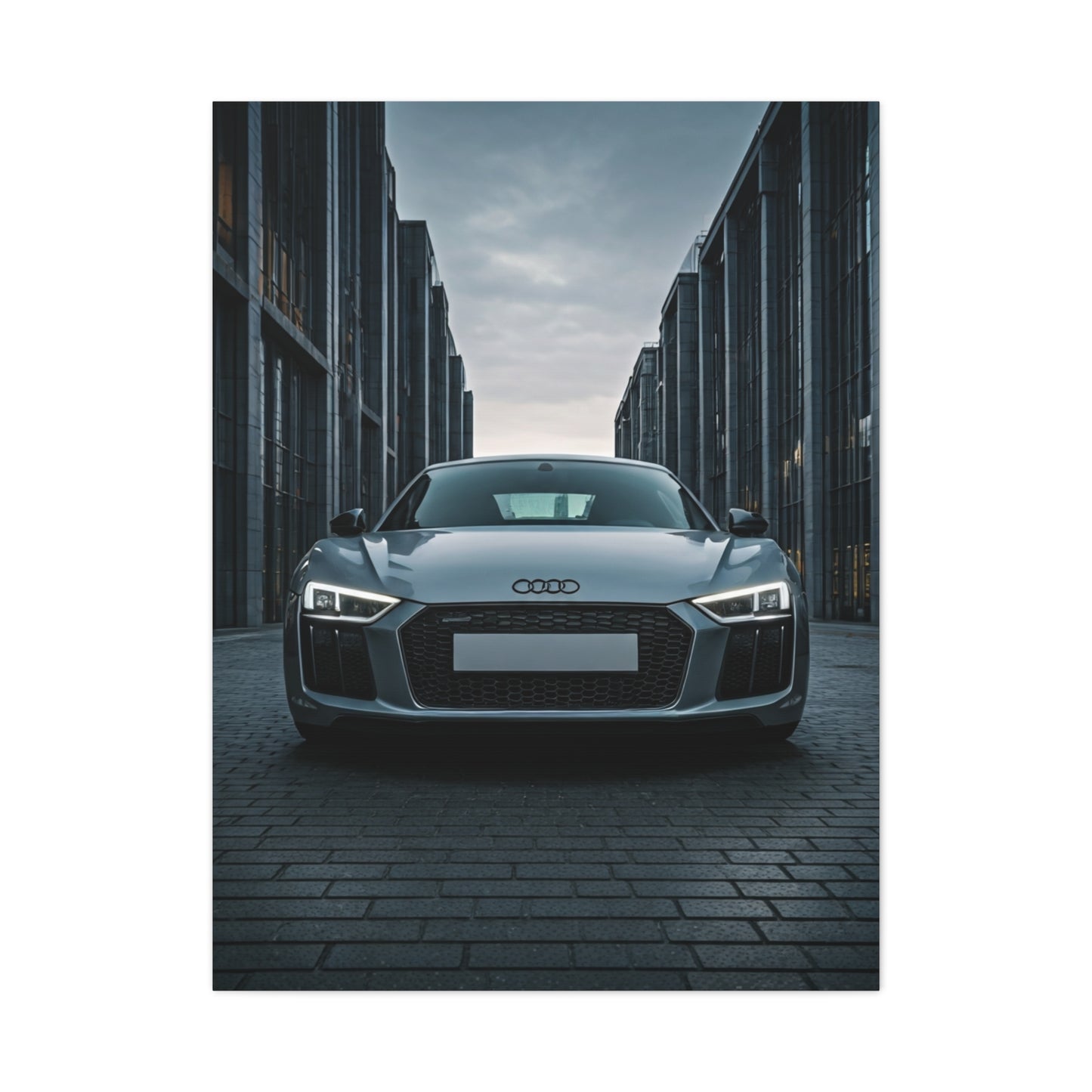 Audi R8 Berlin Minimalist Street Frame Wall Art & Canvas Prints