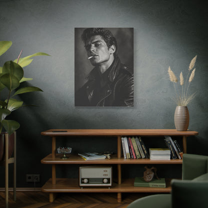 Rebel Leather Jacket Portrait Wall Art & Canvas Print