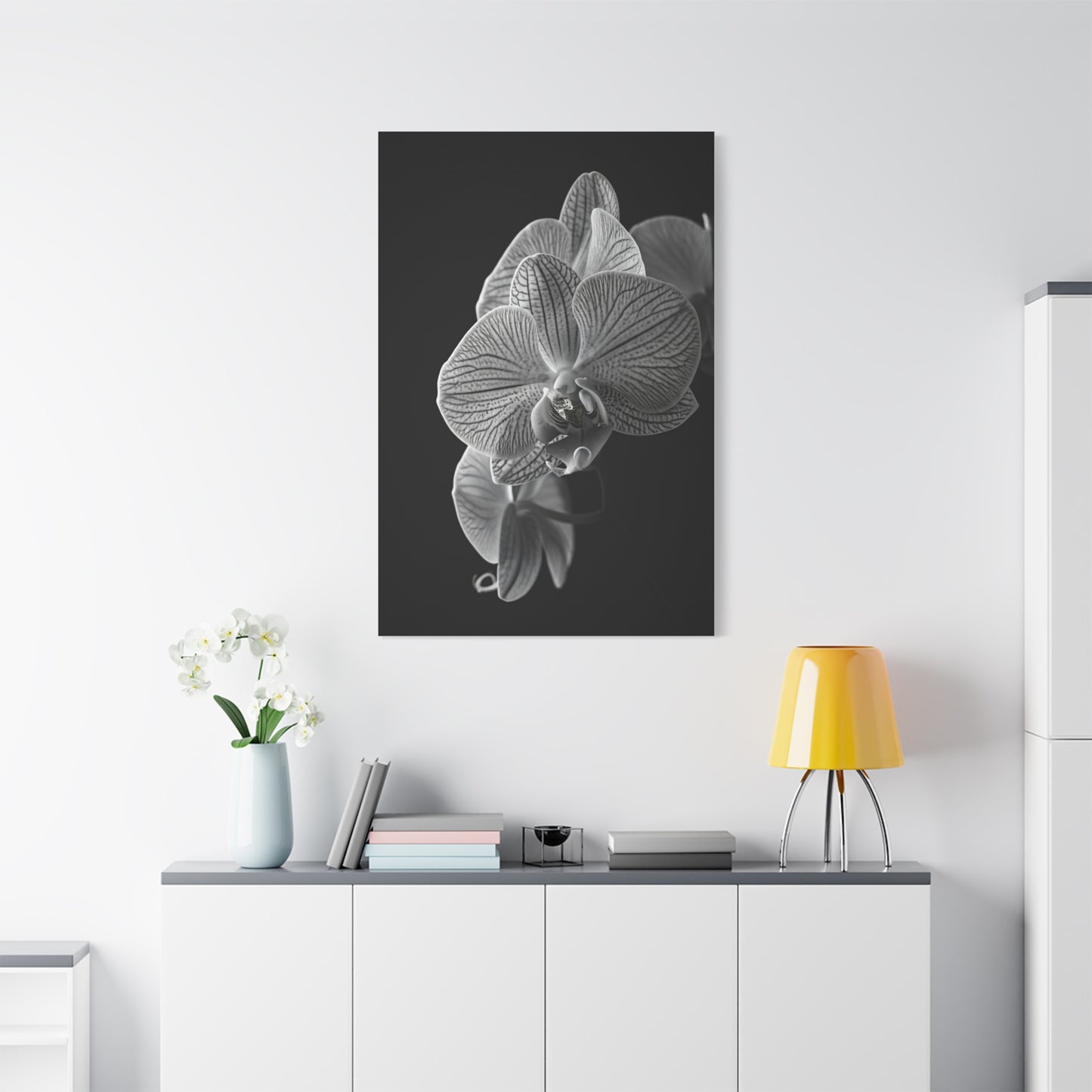 Elegant Orchid Portrait Monochrome Wall Art & Canvas Prints