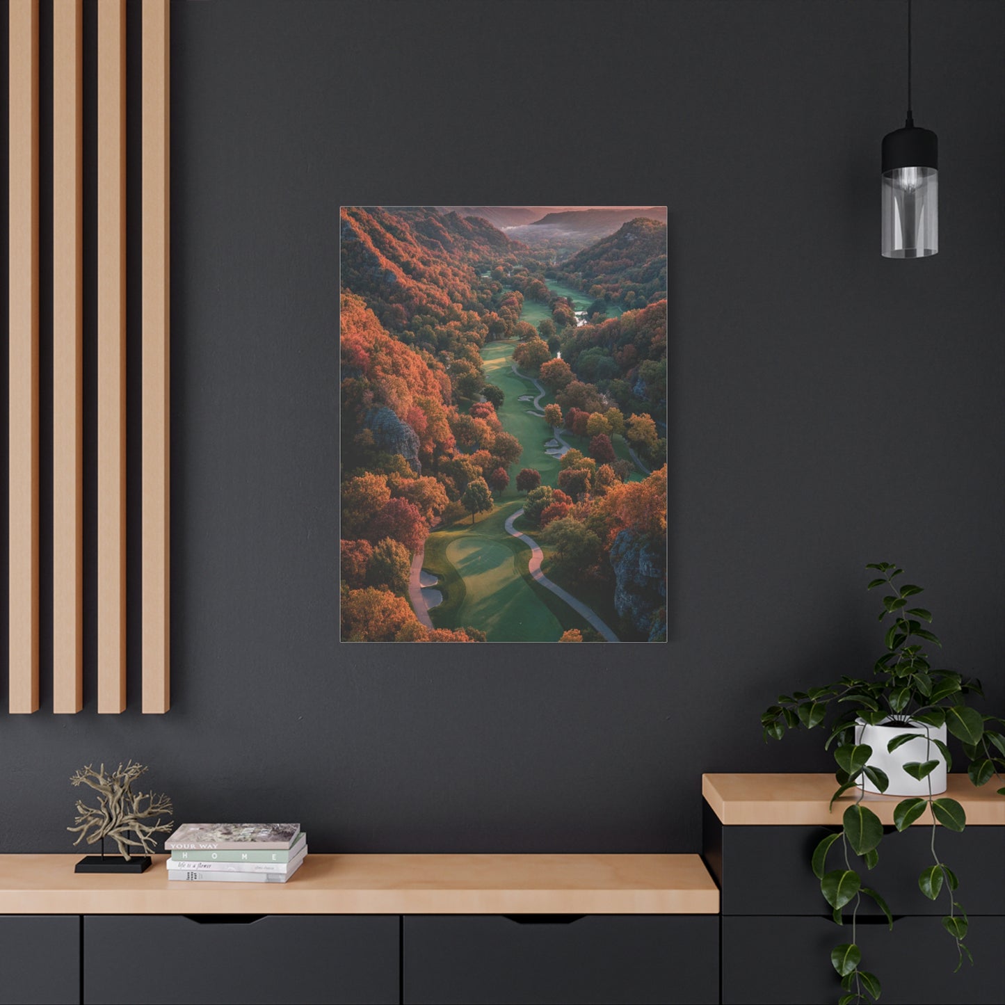 Autumn Valley Golf Course Aerial Wall Art & Canvas Print