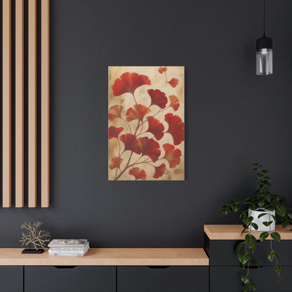 Red Ginkgo Botanical Composition Wall Art & Canvas Print