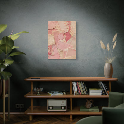 Vintage Pink Paper Collage Wall Art & Canvas Print