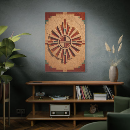 Sacred Sunburst Geometry Southwest Wall Art & Canvas Print