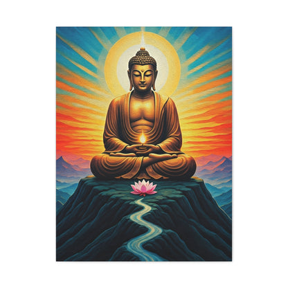Meditative Buddha with Lotus Path