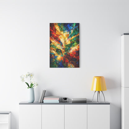 Colorful Stained-Glass Mosaic Abstraction Wall Art & Canvas Print