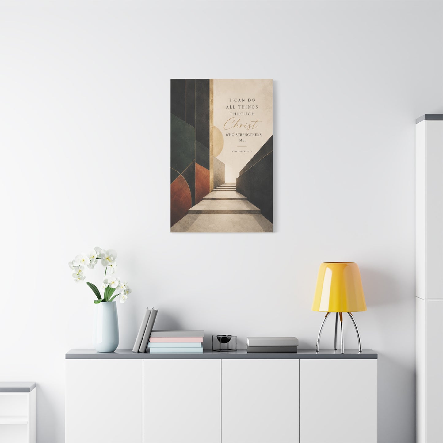 Philippians 4:13 Modern Perspective Scripture Wall Art & Canvas Print