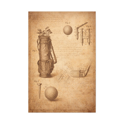 Vintage Golf Equipment Patent Study Wall Art & Canvas Print
