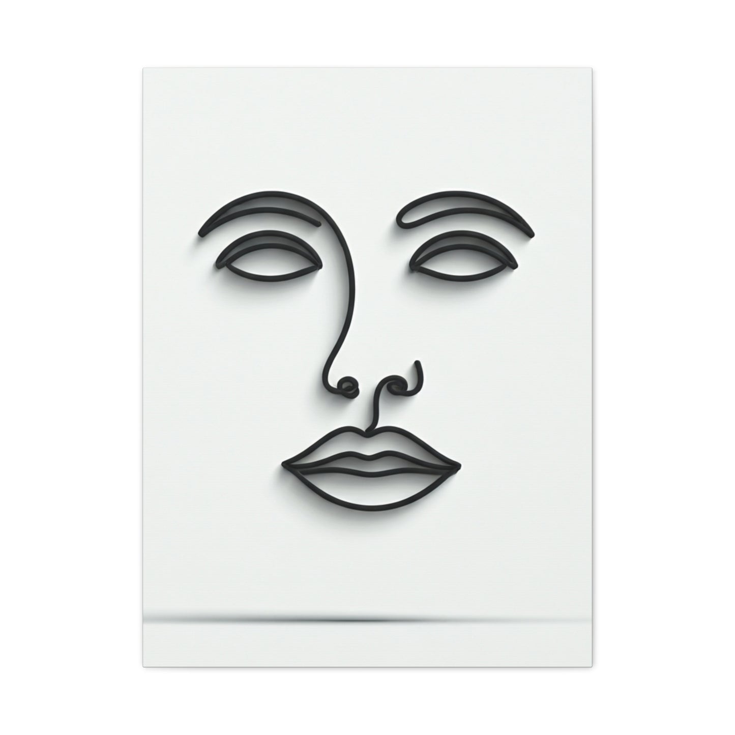 Silent Lines Minimal Face Wall Art & Canvas Print