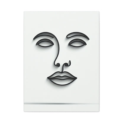 Silent Lines Minimal Face Wall Art & Canvas Print