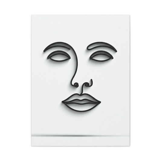 Silent Lines Minimal Face Wall Art & Canvas Print