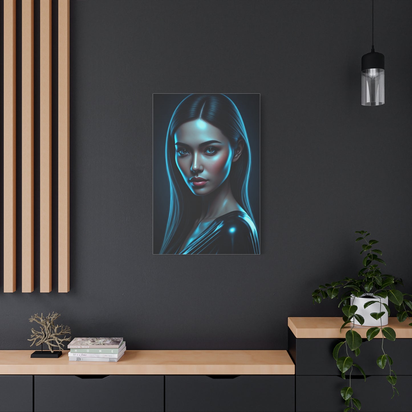 Midnight Blue Gaze Portrait Wall Art & Canvas Prints