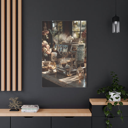 Luxury Espresso Machine Café Scene Wall Art & Canvas Print
