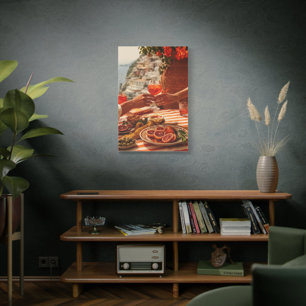 Mediterranean Aperitivo Romance Scene Wall Art & Canvas Print