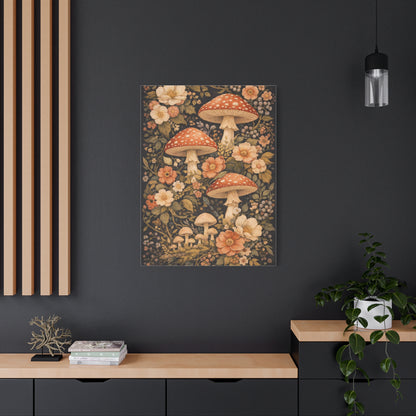 Floral Mushroom Collage Tapestry Aesthetic Wall Art & Canvas Print
