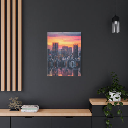 Tokyo Skyline Twilight Reflection Wall Art & Canvas Print