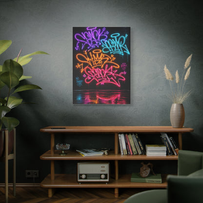 Neon Graffiti Tags Urban Glow Street Wall Art & Canvas Print