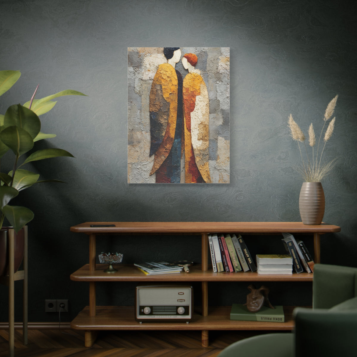 Textured Golden Figures Unity Wall Art & Canvas Print