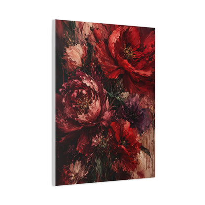 Red Floral Expressionist Painting Wall Art & Canvas Print