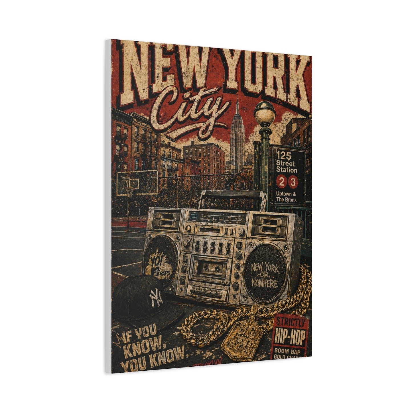 Vintage Hip Hop NYC Poster Scene Wall Art & Canvas Print