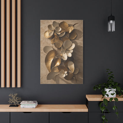 Brass and Ceramic Floral Relief Wall Art & Canvas Print
