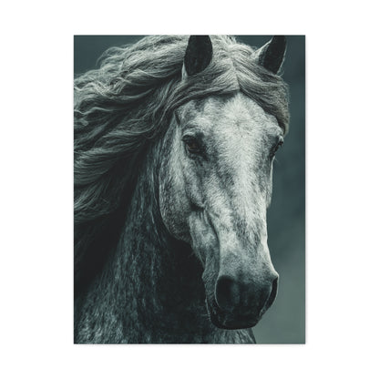 Silver Horse Portrait Wall Art & Canvas Print