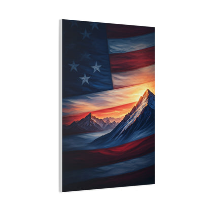 Mountain Horizon American Flag Tribute Wall Art & Canvas Prints
