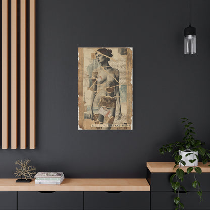 Mixed Media Collage Figure Wall Art & Canvas Print
