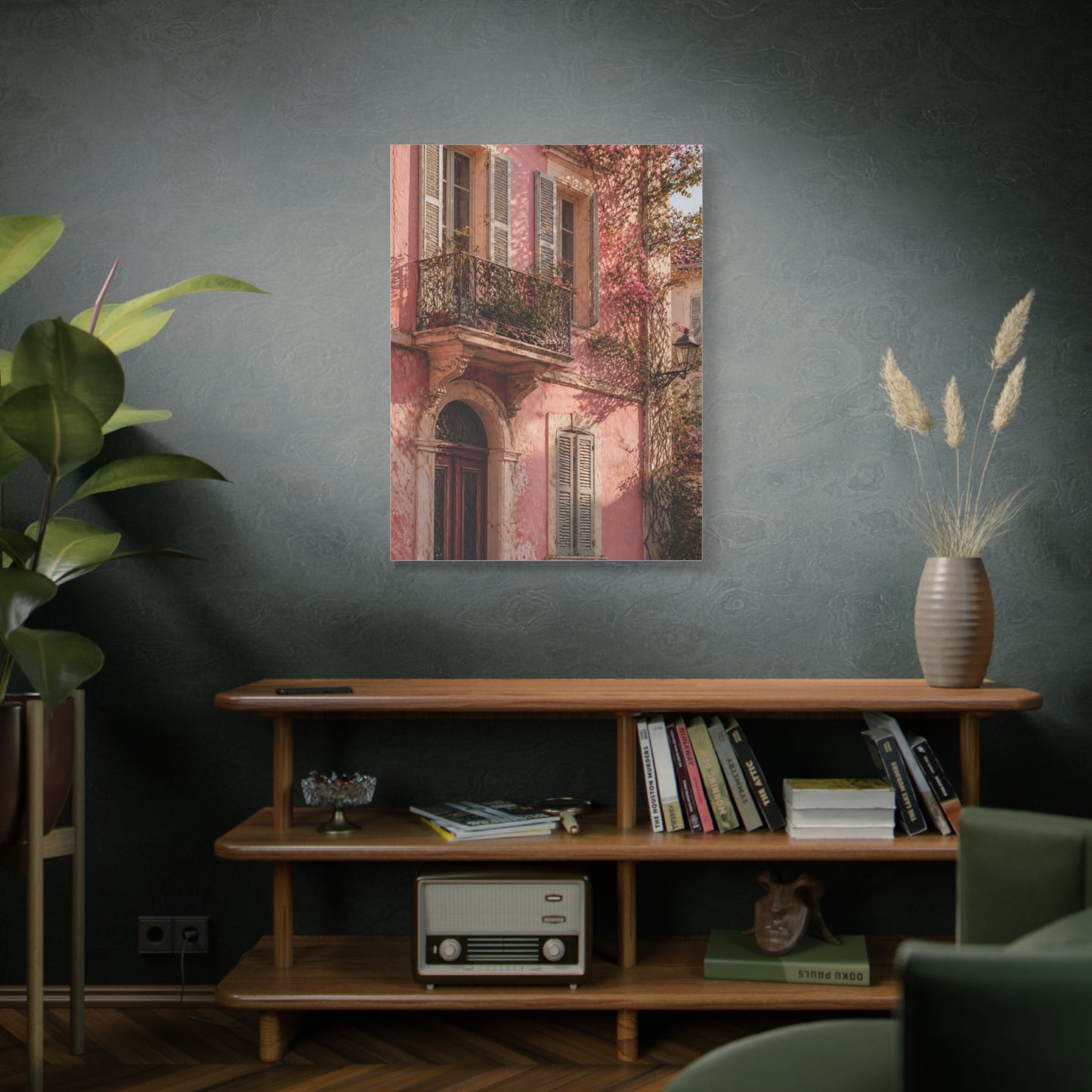 Romantic European Pink Facade Wall Art & Canvas Print