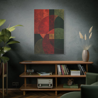 Red and Emerald Geometric Abstract Wall Art & Canvas Print