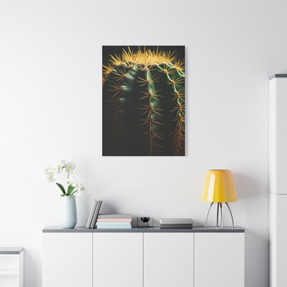 Golden Spine Macro Cactus Wall Art & Canvas Prints